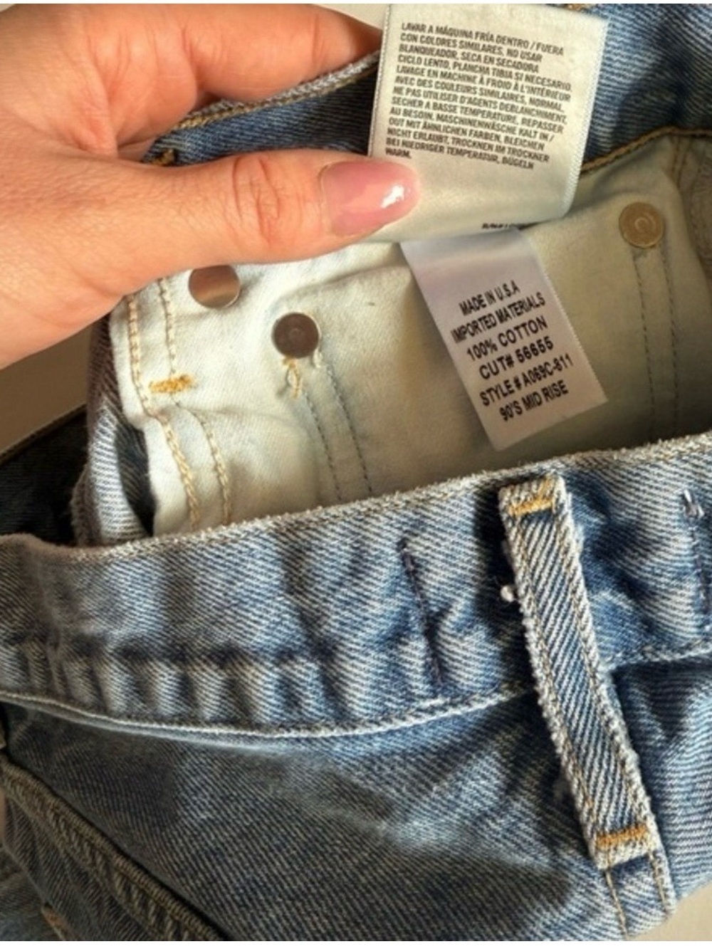 Agolde Straight Leg Distressed Denim Mid Rise - Picture 7 of 7